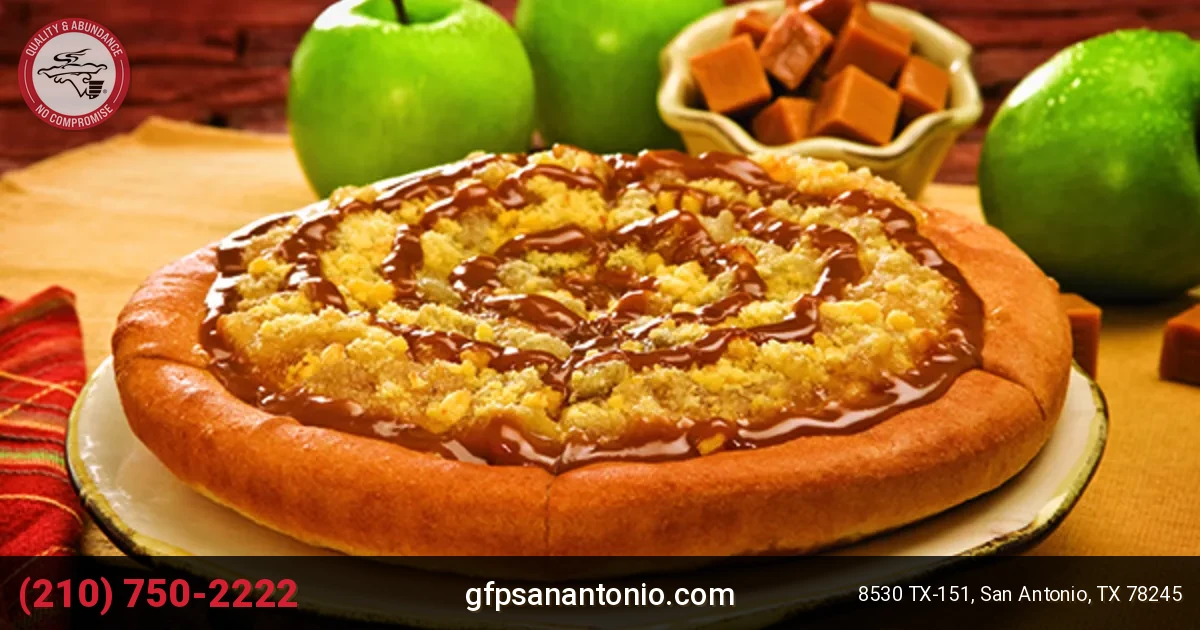 godfather pizza caramel apple streusel dessert san antonio